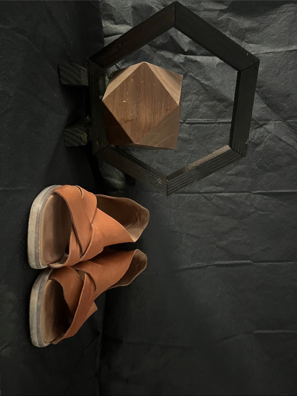 Free People Men's Tan Leather Slide Sandals